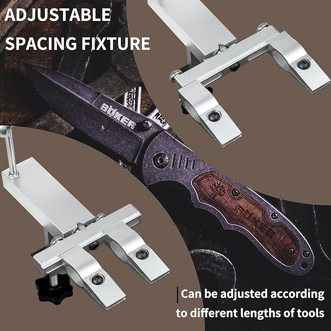 CWOVRS Knife Sharpening System, 360° Flip Quick C-Clamp Fix Angled Knife Sharpener, 2 Set Angle Systems, Adjustable Dual Knife-Clip, Chef Knife Sharpening Kit with 4 Diamond Stones 2 Water Stones Kit