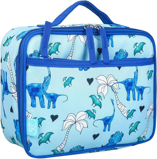 Wildkin JumpOff Jo Insulated Lunch Box – Durable, Reusable for Kids – Blue Dino