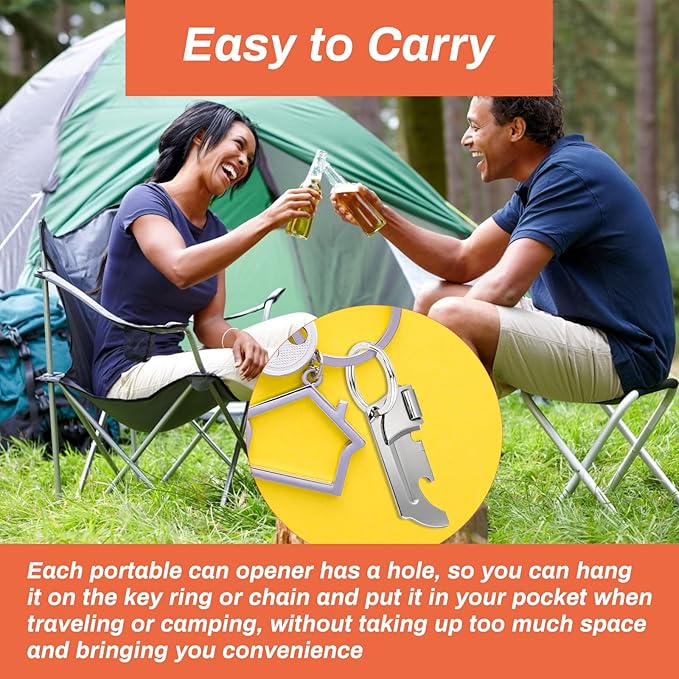12 Pieces Military Style Can Openers with Key Rings, Anglecai P-57 Military Camping Can Openers Stainless Steel Army Survival Cans Opener Portable Cans Opener for Traveling (Style 6 (P57))