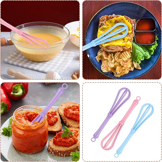 6pcs Hair Color Whisk,Hair Dye Whisk, Whisks for Hairs Color, Used in Hairs Salons, Barber Shops,Dye Cream Whisks, Used for Mixing, Beating, Stirring, 3 Colors