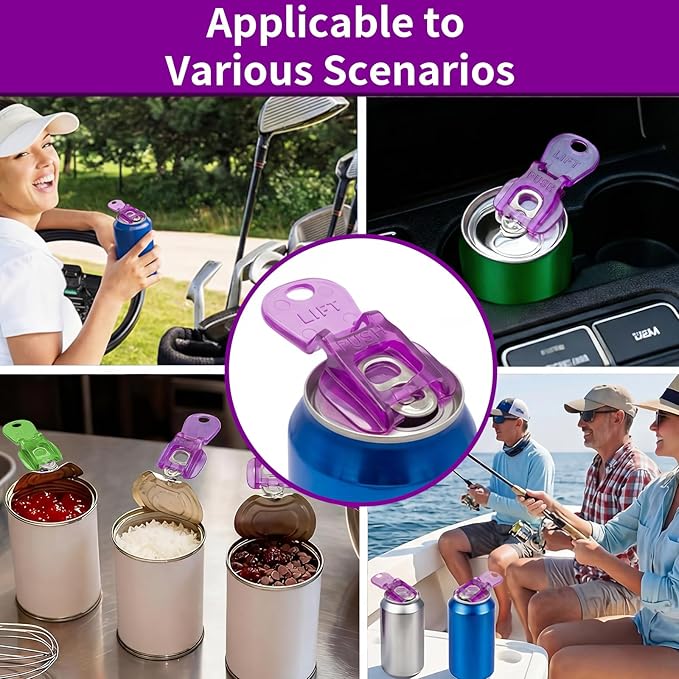 6Pcs Soda Can Opener and Drink Protector Set, Colorful Pop Can Opener Tool for Party Supplies, BBQ, Travel(Transparent)