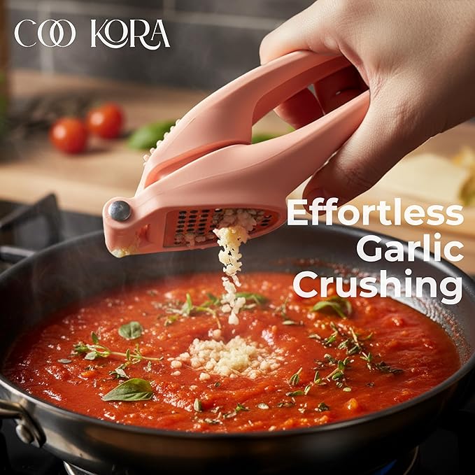 Garlic Press Crusher, Manual Garlic Mincer, Easy Squeeze Garlic Press Tool, Kitchen Garlic Crusher, Dishwasher Safe