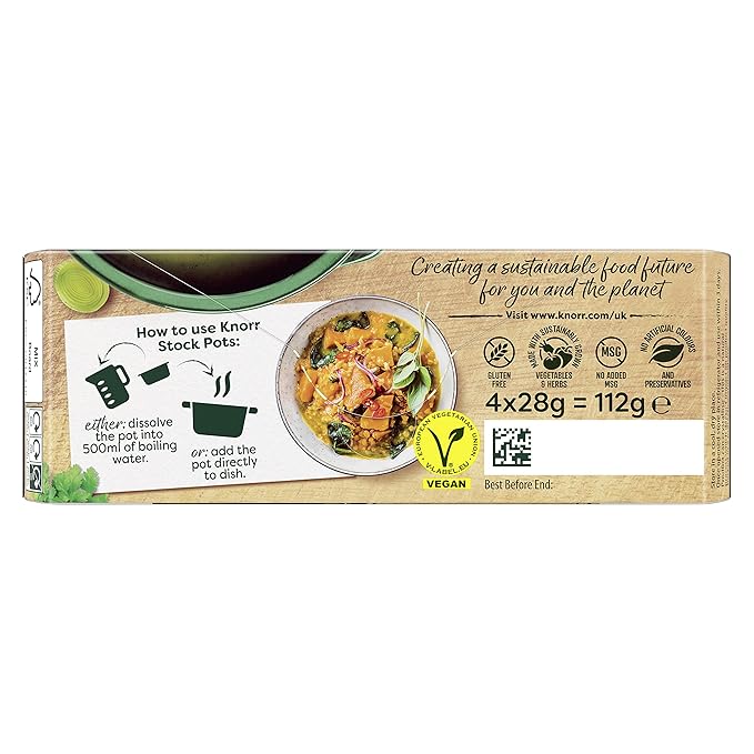 Knorr Vegetable Stock Pot, 4 x 28 g
