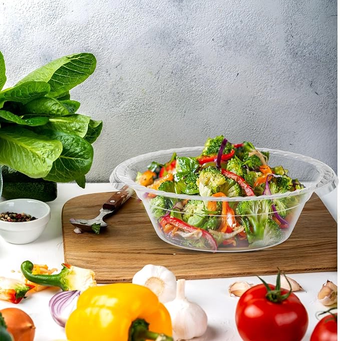 R-kay 200 Pack Clear Plastic Bowls - Microwavable Clear Bowls - Strong Heavy Duty And Sturdy Clear Disposable Plastic Bowls