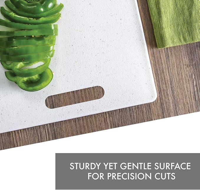 Dexas Superboard Cutting Board with Handle 11 x 14.5 inch Blue Granite, Kitchen Prep Board, Dishwasher Safe, Non-Porous Poly Surface, Made in USA