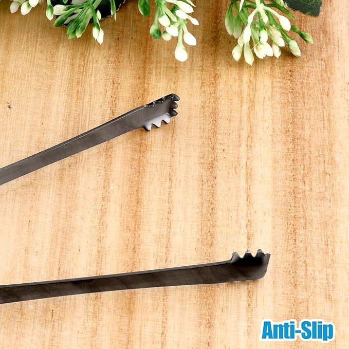4pcs Egg Chalaza Remover Tongs, 5.98 Inch Toothed Stainless Steel Eggshell Fragment Membrane Cracker Separators Multipurpose Kitchen Separation Tool for Food Cooking Pastry Cake Bakers Chefs(Black)