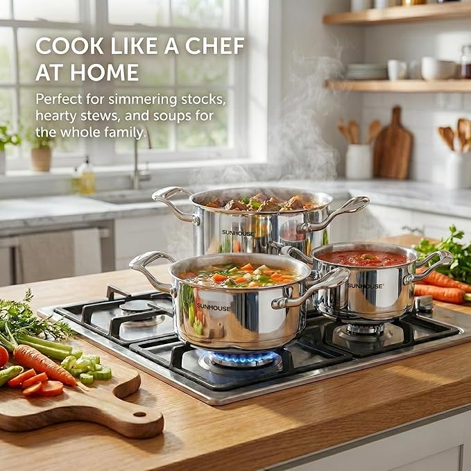 Sunhouse Stockpot (COOKWARE SET, 2-Quart, 3.5-Quart, 7-Quart)