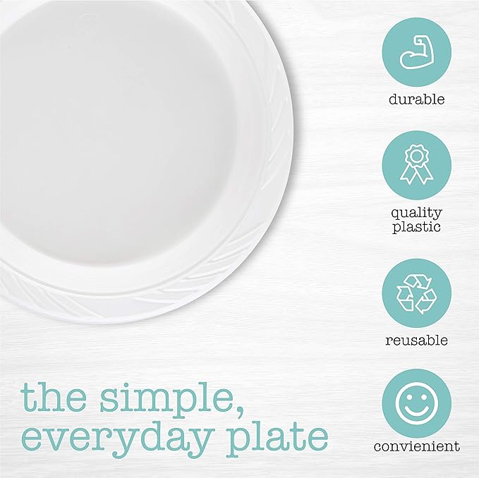 800 Count Disposable 7 Inch White Plastic Plates