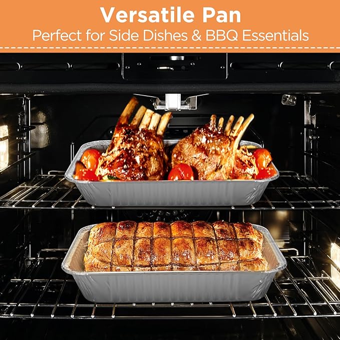 50 Pack Weber Grills Compatible Drip Pans 6415 for Weber Grills Spirit Gas Grills, Q Grills, Genesis and Genesis II LX 200 300 Series Disposable Aluminum Foil Grease Trays 6 x 1.4 x 8.6 Inches
