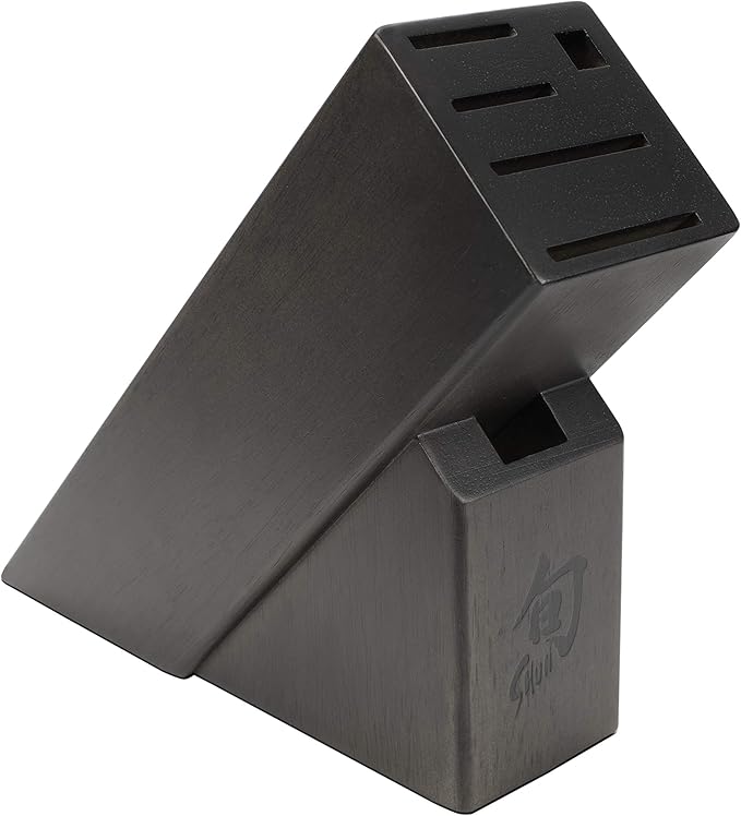 Shun Slimline Knife Block, 6 Slot Knife Holder, Made from Dark-Stained Rubberwood, Kitchen Storage for Professional and Home Chefs