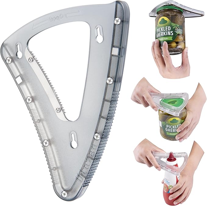 Jar Opener for Weak Hand & Seniors with Arthritis,Handheld & Under Kitchen Cabinet-Twist Off Bottle Caps,One-Handed Lid Open,Patent Unique Gadget–Gift for Elderly,Women&Men (Blue)