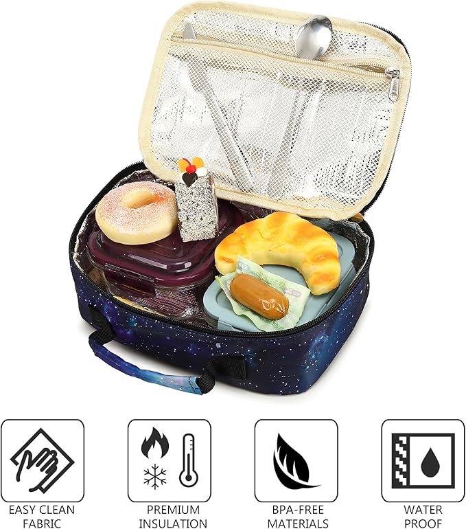 LEDAOU Lunch Box Kids Insulated Lunch Bag Boys Girls Toddler Reusable Lunchbox for School Picnic Hiking