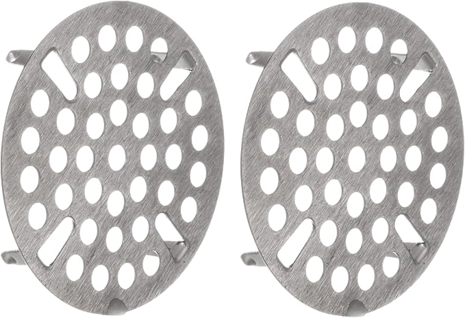 OCS Parts Set of Two Commercial Kitchen Sink Flat Strainers | Universal Fit 3-Inch Stainless Steel Strainer | Fits Most 3 Tier Compartment Sinks (2-Pack)
