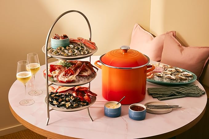 Le Creuset Enamel on Steel Traditional Stockpot, 12 qt., Sea Salt with Stainless Steel Knob