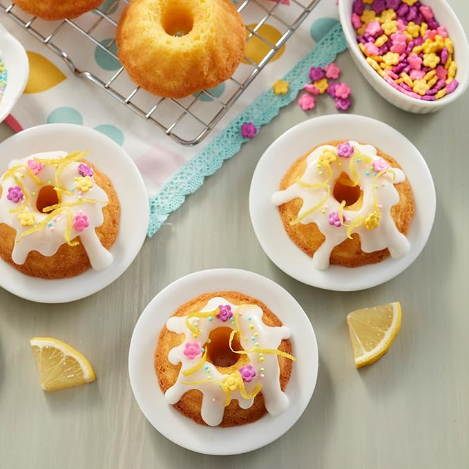 Wilton Gold Non-Stick 12-Cavity Mini Fluted Cake Pan, Cold-Rolled Steel Bakeware, Made Without PFAS, Packaging May Vary