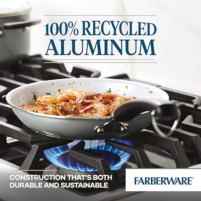 Farberware EcoAdvantage Ceramic Nonstick Frying Pan/Skillet, 10 Inch, Gray