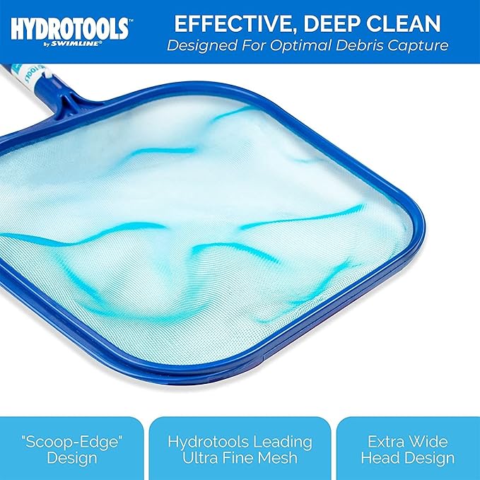 SWIMLINE HYDROTOOLS 8005 Introductory Residential Leaf Skimmer Net Head Cleaner | For Swimming Pool Spa Fountain Pond Hot Tub | Leaves Bugs Debris Fine Cleaning Maintenance | Heavy Duty Extra Large