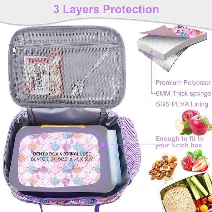 RHCPFOVR Kids Lunch Bag - Insulated Lunch Box for Boys Girls,Washable Lunch Bag and Reusable Toddler Leak-proof Lunchbox for School and Daycare