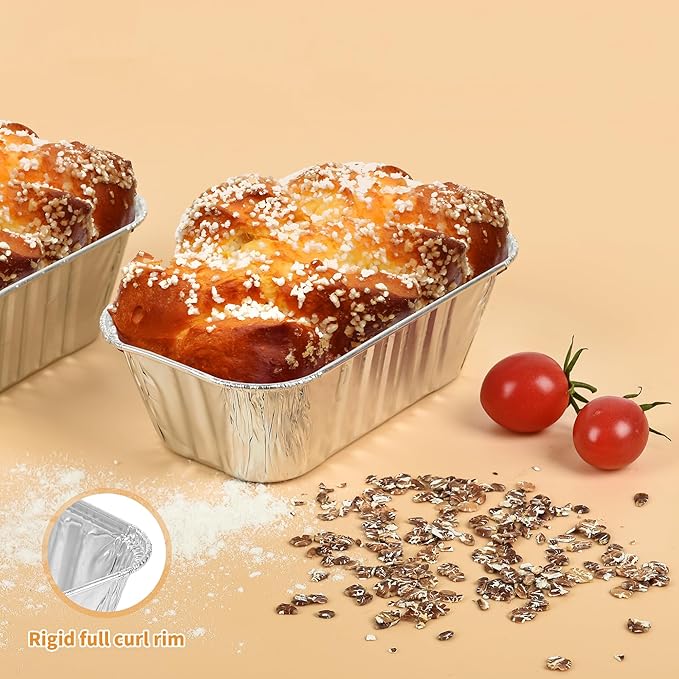 30 Pcs Disposable Mini Aluminum Loaf Pans with Chear Lids, 6x3.5x2 inch 1 Lb Foil Loaf Pans & Aluminum Food Containers, Small Aluminum Tin Foil Baking Pan for Cakes, Bread, Meat, Loaves