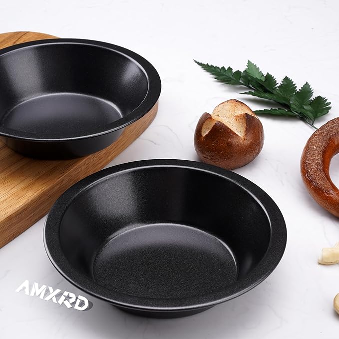 5 inch Mini Pie Pans, 5-Piece Small Round Cake Pan, Reusable Nonstick Carbon Steel Pie Tins for Oven and Instant Pot Baking