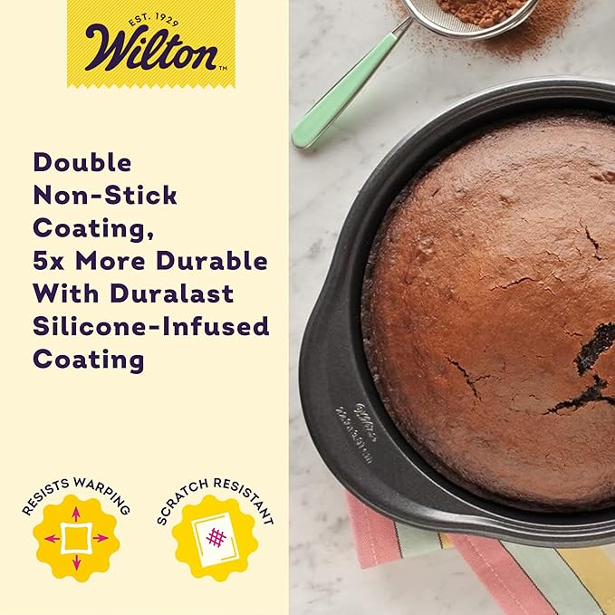 Wilton Platinum Non-Stick 9 Inch Round Cake Pan, Cold-Rolled Steel Bakeware, Made without PFAS, Packaging May Vary