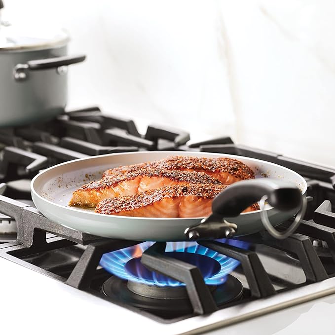 Farberware EcoAdvantage Ceramic Nonstick Griddle/Grill Pan, 11.25 Inch - Gray