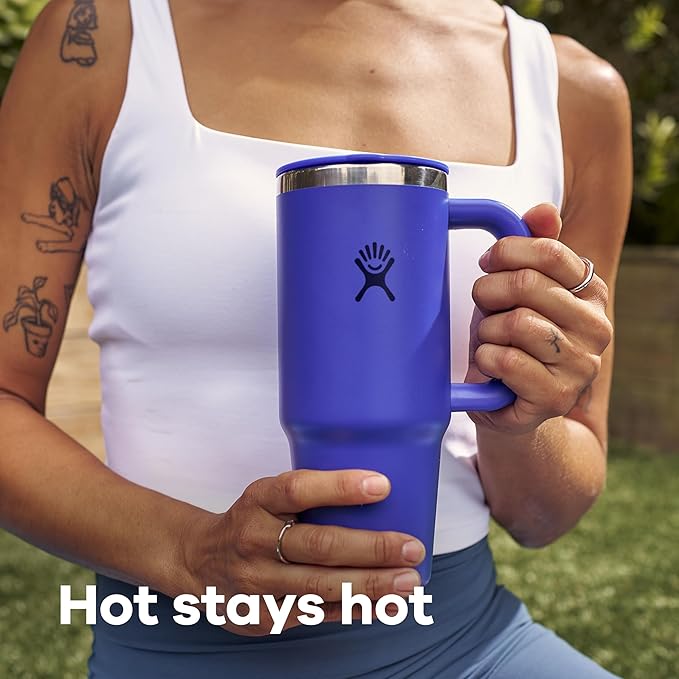 Hydro Flask Coffee Travel Tumbler Mug – Insulated Stainless Steel, Leak Resistant Hot & Iced Coffee Cup 24 Oz Cloud Pink