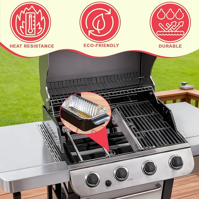 G416-0015-W1 Grill Grease Tray Replacement for CharBroil Performance 463242716 463234513 463344523 G325-5703-W1 463331221 463365021 463448021 9328812P06 Grill Parts with 10 Pack Aluminum Foil Drip Pan