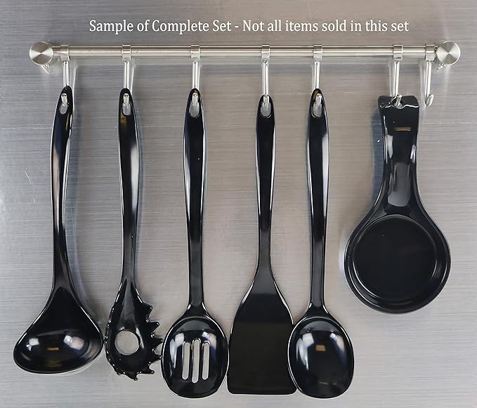 Reston Lloyd Melamine Soup Ladle Kitchen Utensil, Premium Quality Utensil with Heat Resistant Ergonomic Handle, Durable BPA-Free Plastic, 10.5 inch long, 6pc Set, Black