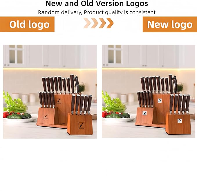 imarku Knife Set, 20-Pieces Premium Kitchen Knife, Japanese High Carbon Steel Knife Set with Block and 2 Pull-away Steak Knife Block Set, Best Gifts