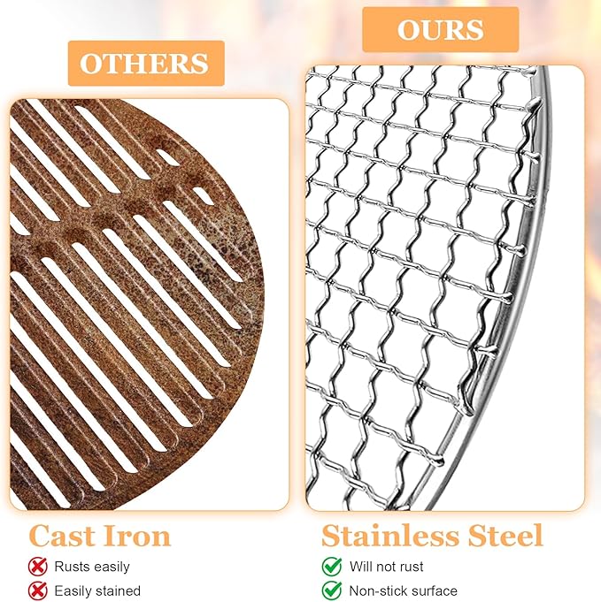 2 pcs Round Cooling Rack, 11'' Grill Wire Cooling Racks, Stainless Steel Cross Wire Cooking Racks, Round Grilling Rack with 20mm Legs for Cooking Baking BBQ Air Fryer Oven Enamel Pot