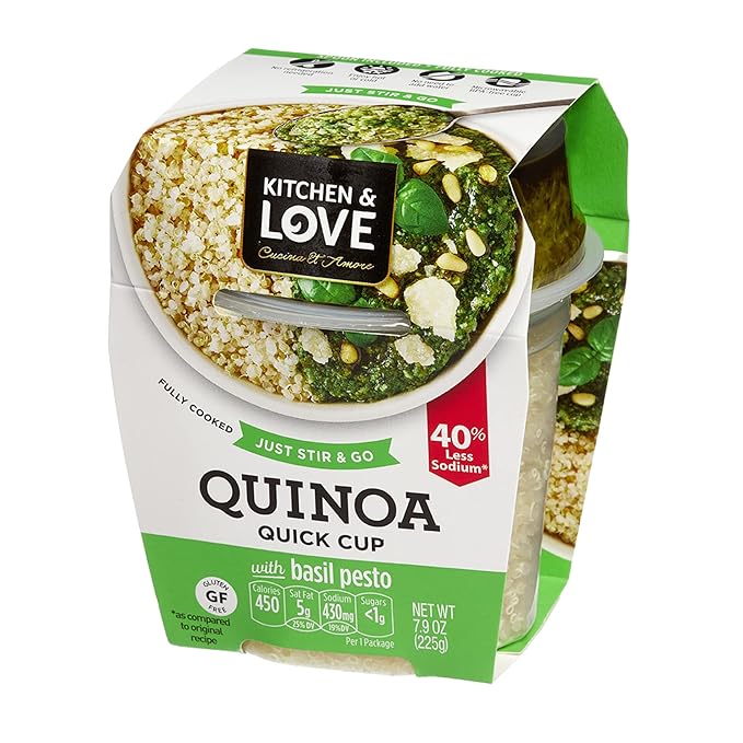 Kitchen & Love Basil Pesto Quinoa Quick Meal 6-Pack | Gluten-Free, Ready-to-Eat, No Refrigeration Required