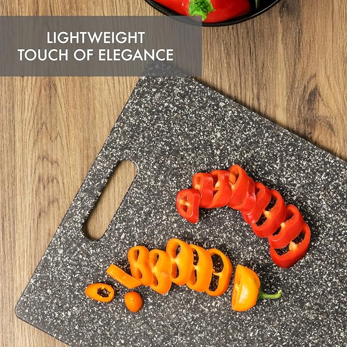 Dexas Superboard Cutting Board with Handle 11 x 14.5 inch Heavy Granite, Kitchen Prep Board, Dishwasher Safe, Non-Porous Poly Surface, Made in USA