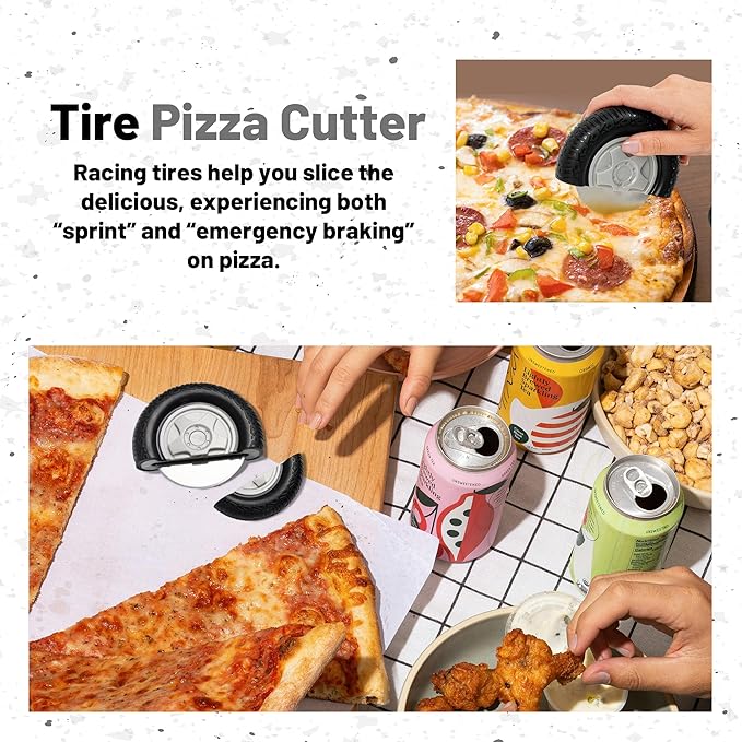 YOBRO Tire Pizza Cutter Wheel By YOBRO- Pizza Cutter, Pizza Slicer Stainless Steel, Funny Kitchen Accessories,gift for Car Lovers,White Elephant Gifts,Stocking Stuffers for Family