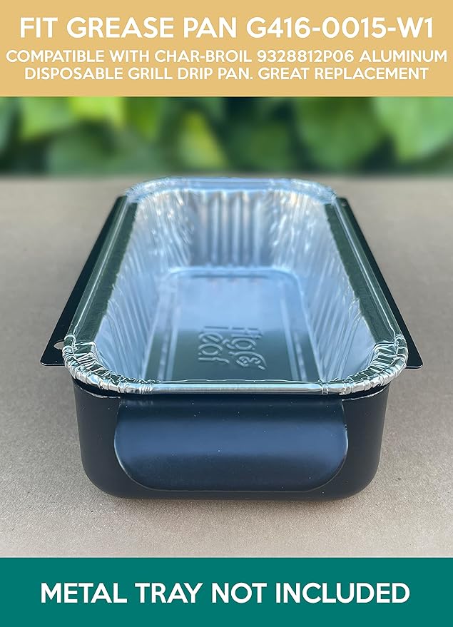 Fig & Leaf (20 Pack) Drip Pans Compatible with Char-Broil Grills 9328812P06 Foil Liner l Fits Grease Tray G416-0015-W1 l Disposable Aluminum Foil
