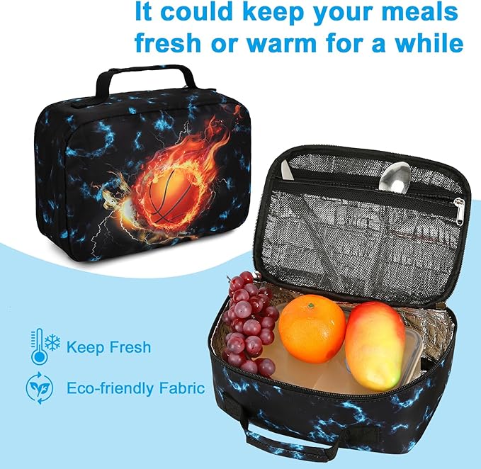 LEDAOU Lunch Box Kids Insulated Lunch Bag Boys Girls Toddler Reusable Lunchbox for School Picnic Hiking