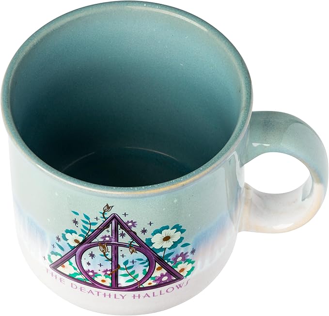 Silver Buffalo Harry Potter The Deathly Hallows Reactive Glaze Ceramic Camper Mug, 20 Ounces