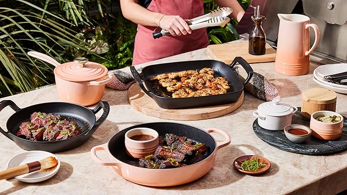 Le Creuset Enameled Cast Iron Signature Round Saucepan with Lid, 1.75qt., Peche