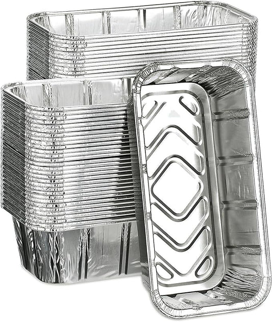 50 Pack 2Lb Loaf Pans, 8.5" X 4.5" X 2.6" Foil Heavy Duty Disposable Aluminum Foil, Premium Bread Pans for Baking Homemade Cakes & Breads Holiday Treats Food Storage