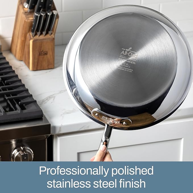 All-Clad D3® Stainless Steel 10 inch Frying Pan- Made in the USA- The Original Bonded Professional Cookware- Oven Safe & Induction Compatible