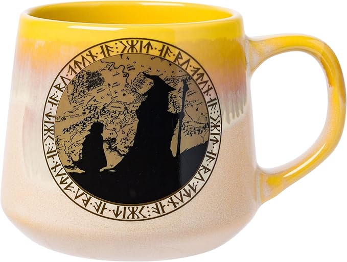 Silver Buffalo The Lord of the Rings Not All Who Wonder Are Lost Reactive Glaze Tapered Pottery Mug, 18 Ounces