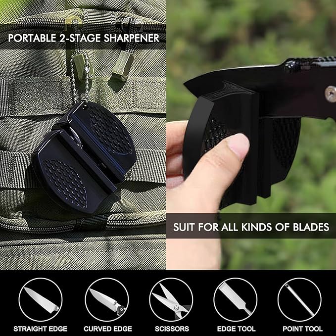 Diamond Knife Sharpening Steel - 12 inch Professional Diamond Coated Honing Steel, Premium Knife Sharpener Rod for All Knives, Lightweight & Durable