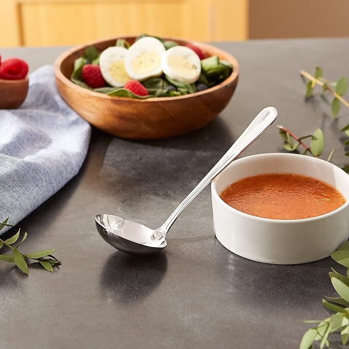 RSVP International Endurance Flatware Collection Stainless Steel, Dishwasher Safe, Gravy Ladle (Pack of 3)