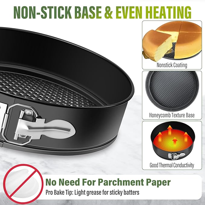 Vakoo Springform Pan - Nonstick, Leakproof Cheesecake Pan for Baking, Easy Release, No Parchment Paper Needed, 10 Inch