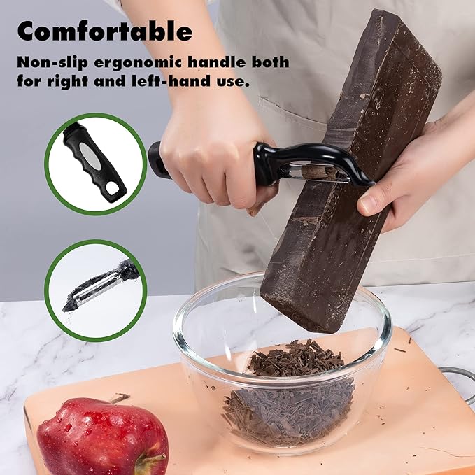 Rainspire Vegetable Peeler Potato Peelers for Kitchen, Sharp Stainless Steel Blades Veggie, Comfortable Handle Fruit Peeler, Carrot Peeler Apple Peeler Dishwasher Safe Black, 1-Pack