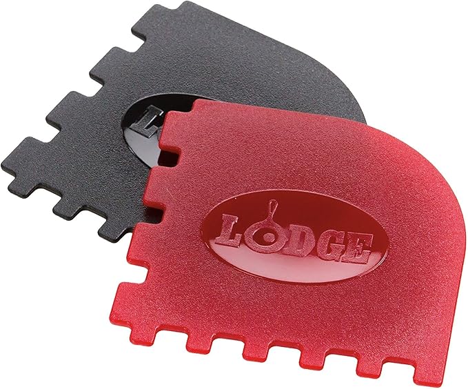 Lodge SCRAPERGPK Durable Grill Pan Scrapers, Red and Black, 2-Pack