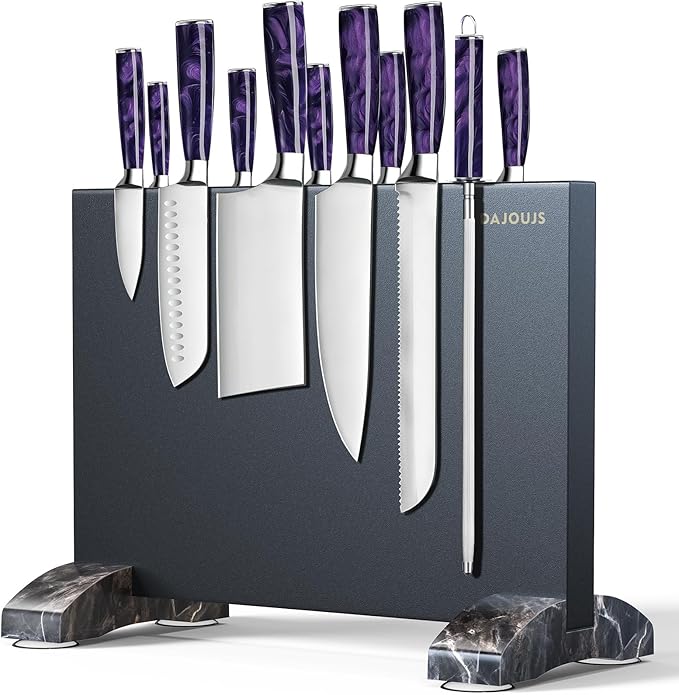 Magnetic Knife Holder, Magnetic Knife Block without Knives, Strong Double Sided Magnet Knife Storage Strip for Kitchen Counter-Black