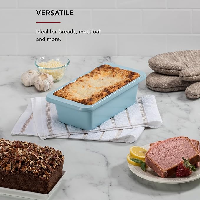 KitchenAid Nonstick Swiss Engineered Aluminized Steel Loaf Pan, Dishwasher Safe, 9 x 5 Inch, Mineral Water