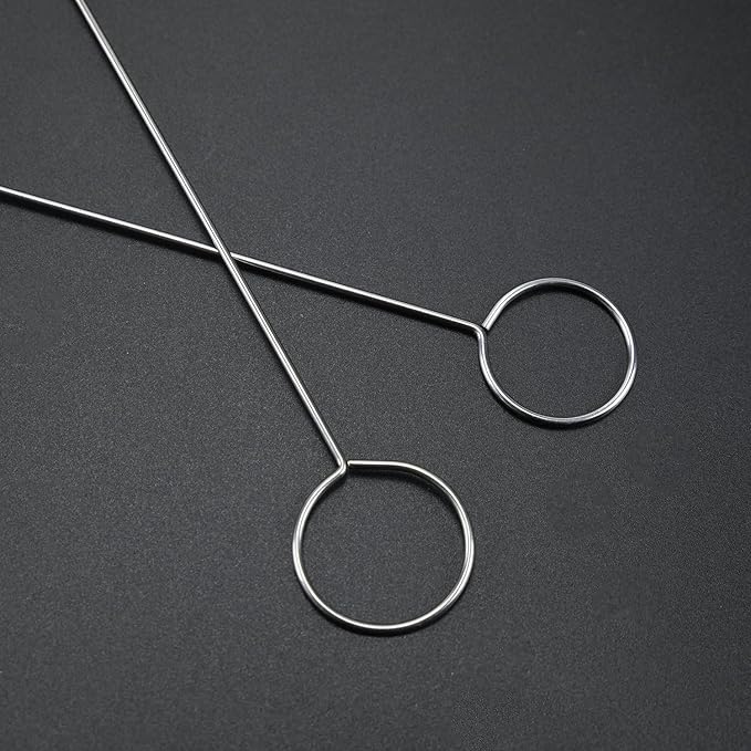 2 PCS Loop Turner Hook with Latch, 10.4" & 7" Stainless Steel Sewing Loop Turner Hook with Latch, Sewing Accessories and Tools, DIY Knitting Accessories, Sewing Concepts