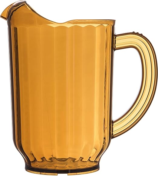 Carlisle FoodService Products Versapour Plastic Pitcher for Kitchen and Restaurant, Polycarbonate, 60 Ounces, Amber, (Pack of 6)